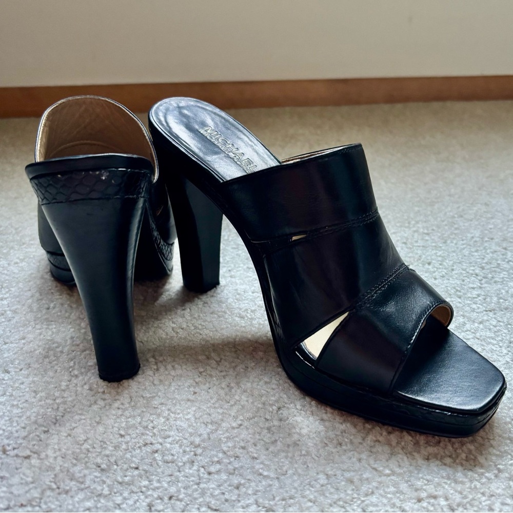 MICHAEL Michael Kors Black Heeled Mules